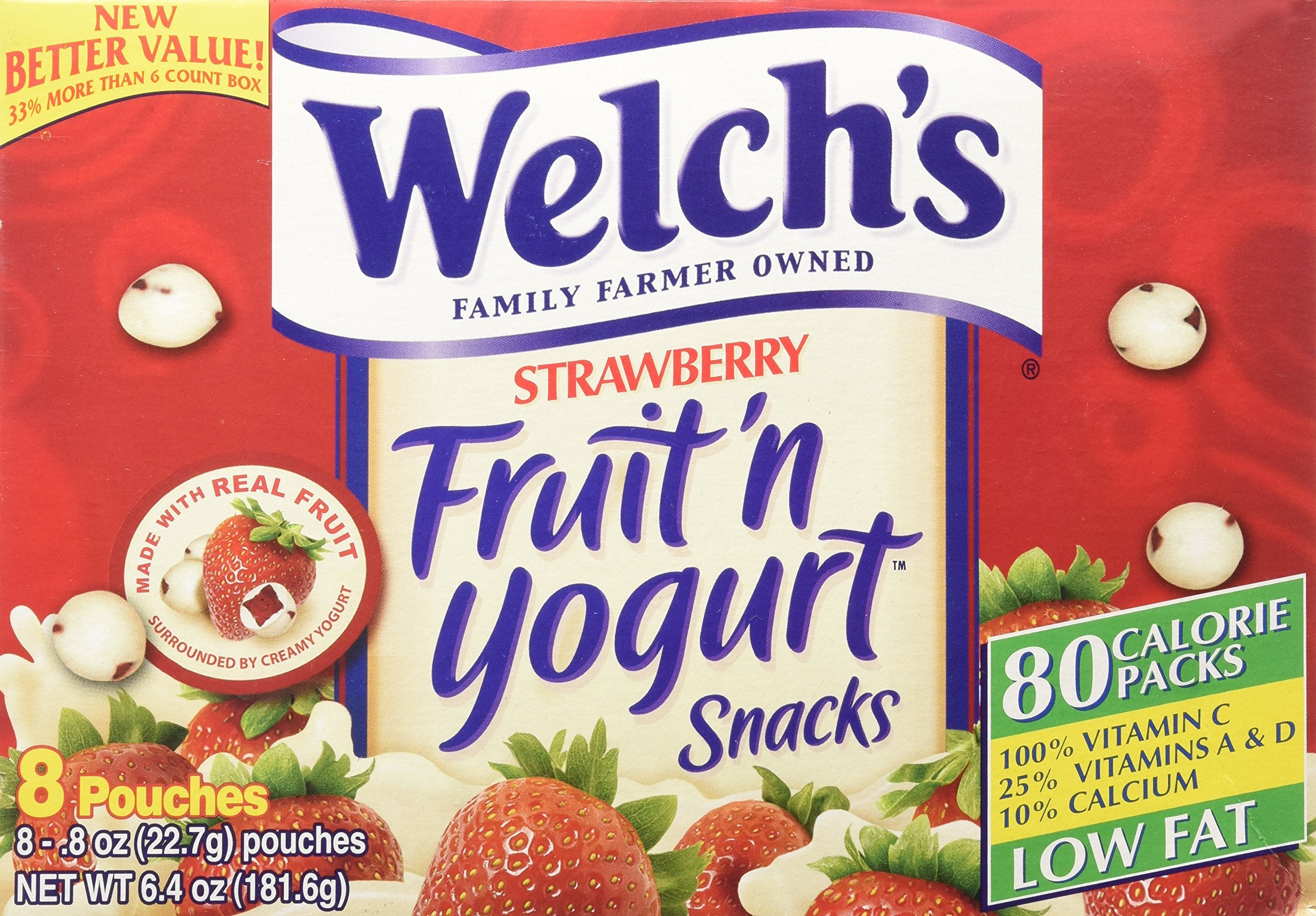 Product image of Welch's Strawberry Fruit 'n Yogurt Snacks 8 Pouches